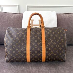 Authentic Louis Vuitton Keepall 45 travel duffel bag M41428 monogram